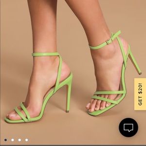 Lulus Lianya Green Ankle Strap Heels